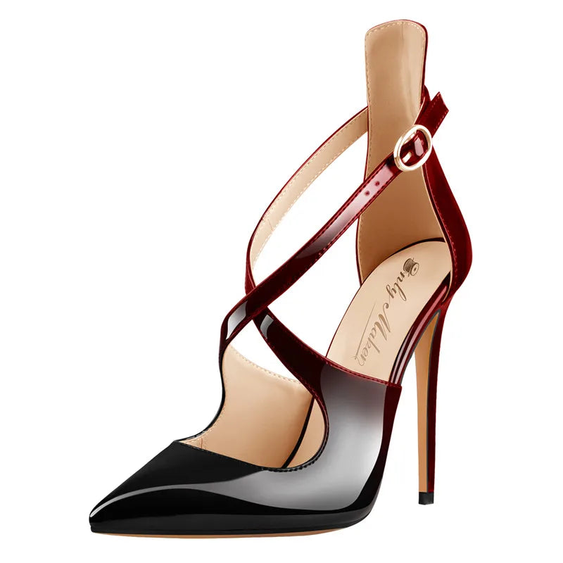 Cross-tied Buckle 12 cm Heels