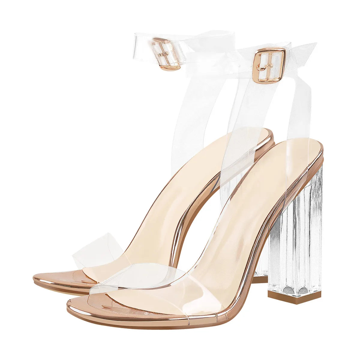 Clear Ankle Strap Dress Sandals