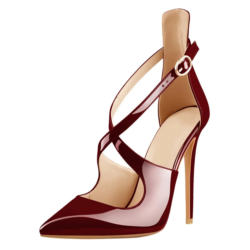 Cross-tied Buckle 12 cm Heels