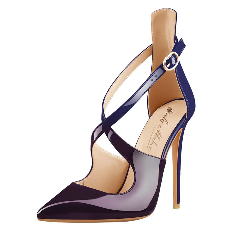 Cross-tied Buckle 12 cm Heels