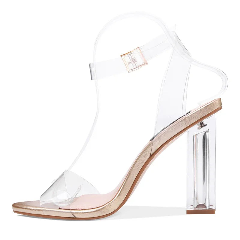 Clear Ankle Strap Dress Sandals