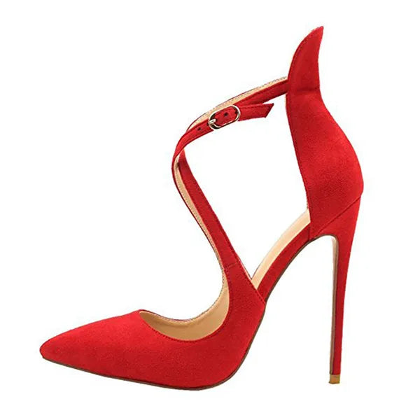 Cross-tied Buckle 12 cm Heels