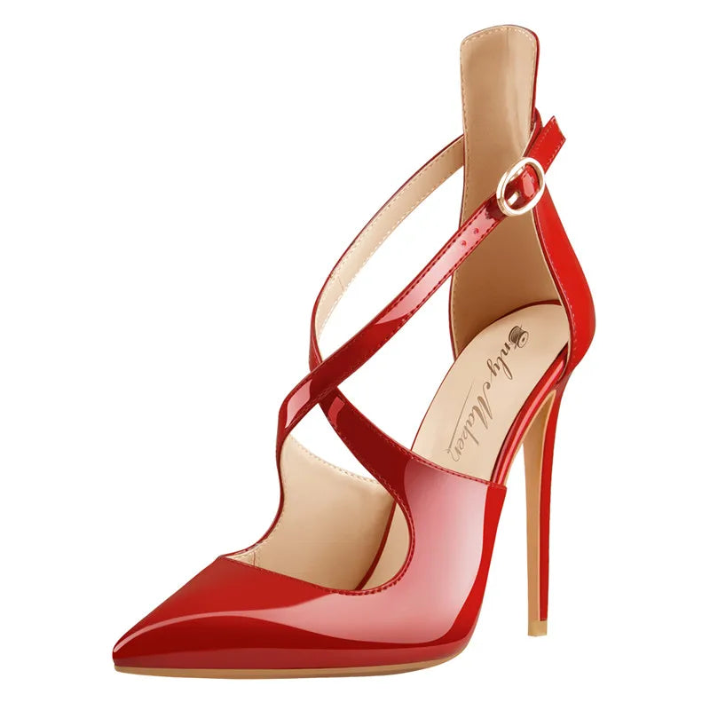 Cross-tied Buckle 12 cm Heels