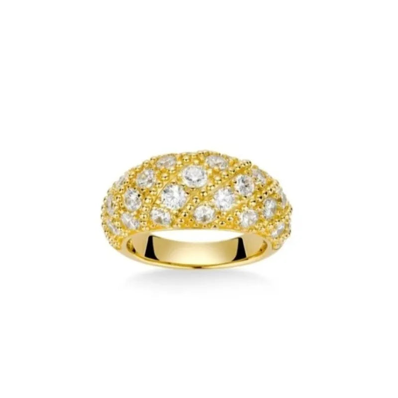 High Carbon Ring 18K Gold Plated Ring - Base metal 925 Silver