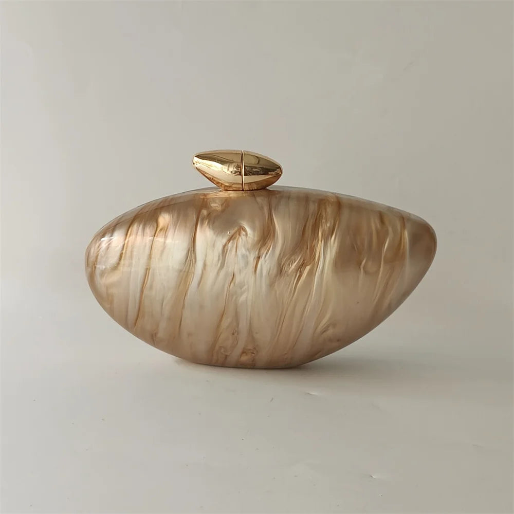 Shell Pearl Acrylic Box Clutches