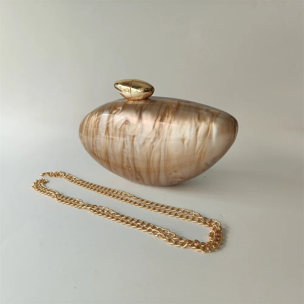 Shell Pearl Acrylic Box Clutches