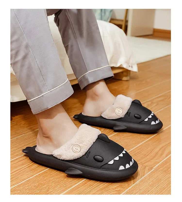 Winter Adult Indoor Shark Slippers (something childish)