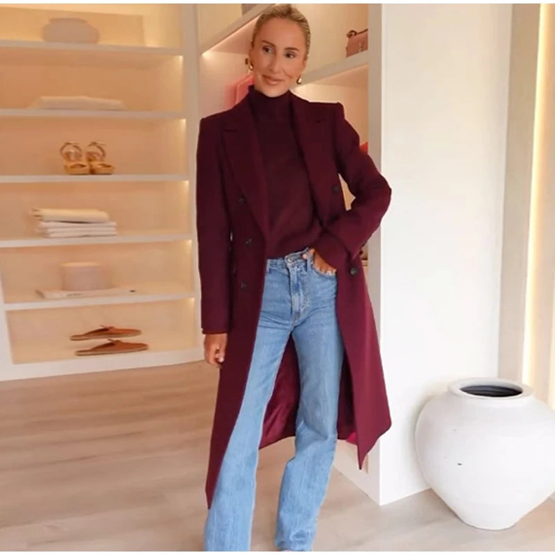 Wool Casual Long Coat