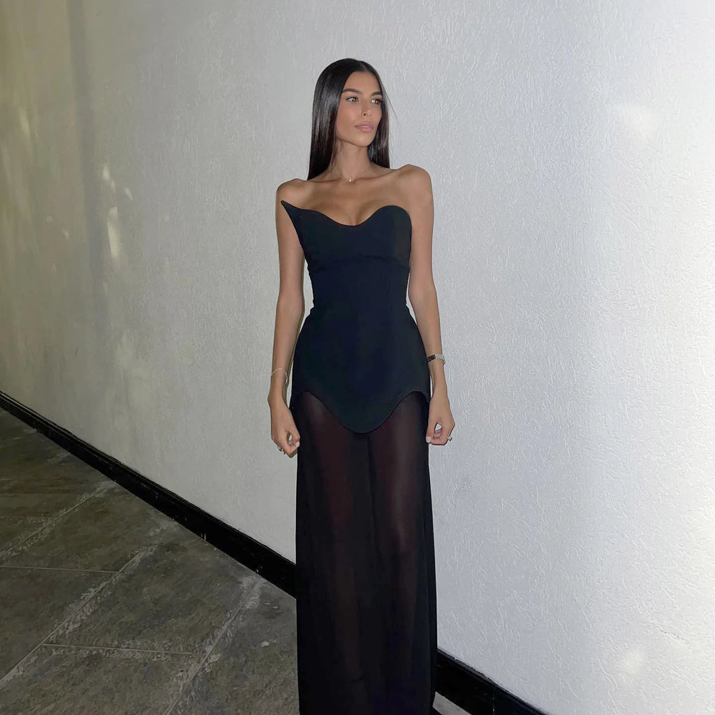 Mesh Bodycon Dress Backless