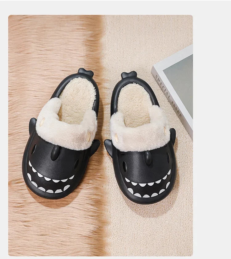 Winter Adult Indoor Shark Slippers (something childish)