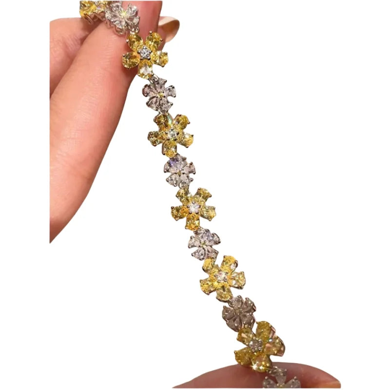 Lab Created Yellow Diamond Bracelet on 925 Sterling Silver