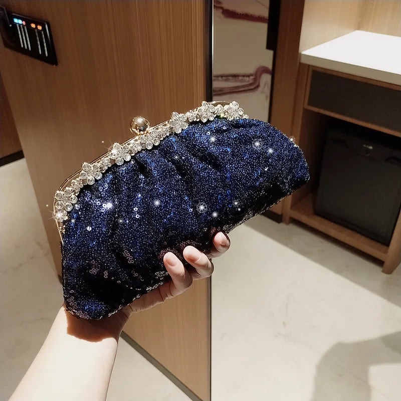 Dark Blue Sequin Purse