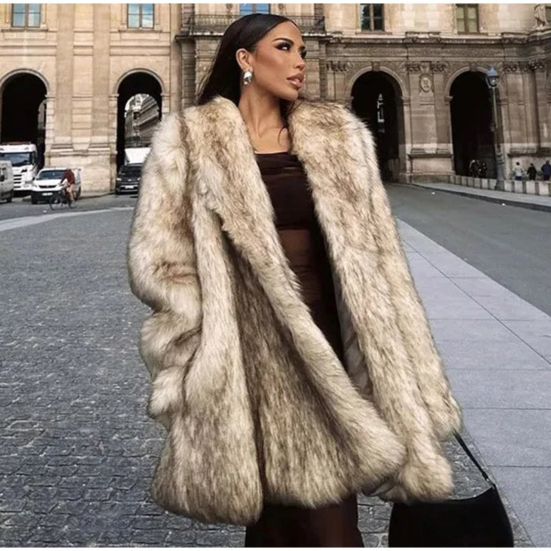 Winter Luxury Faux Fur Coat