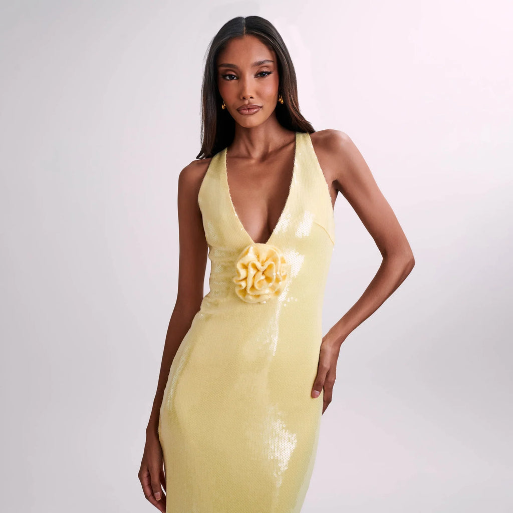 Open-back Sequin Dress