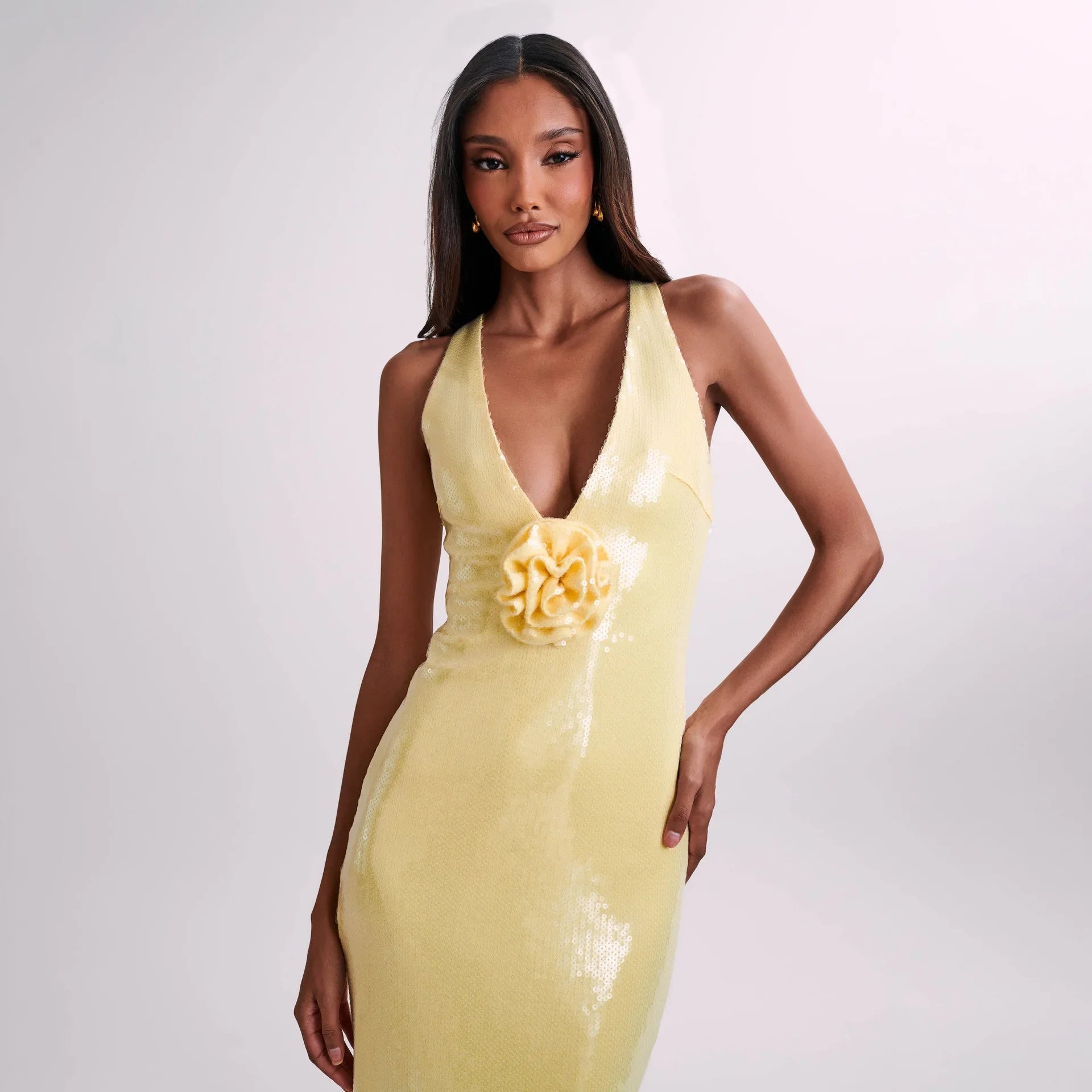 Open-back Sequin Dress