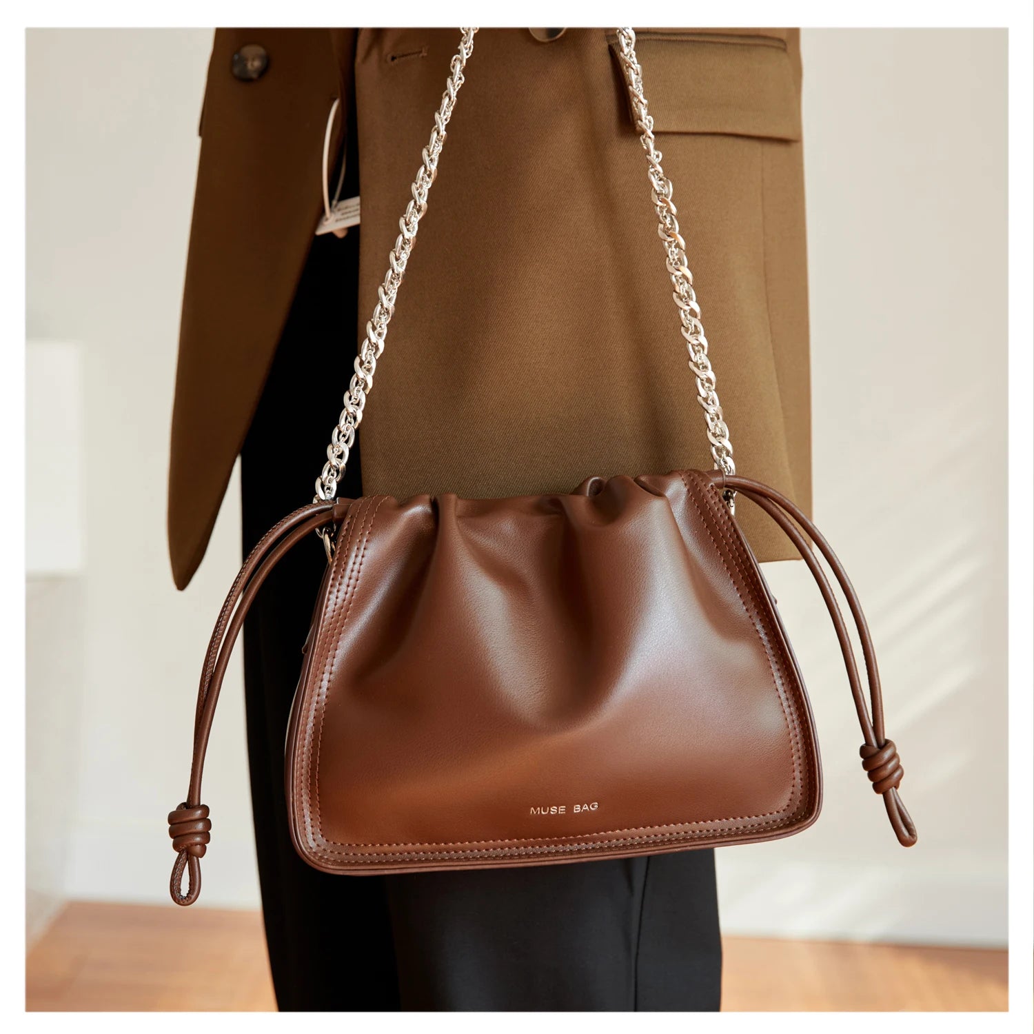 Leather Drawstring Bags