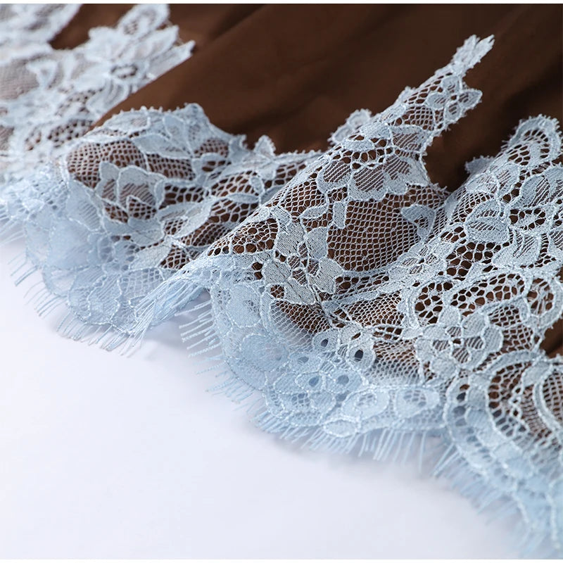 Elegant Lace Patchwork Vest Skirt Set