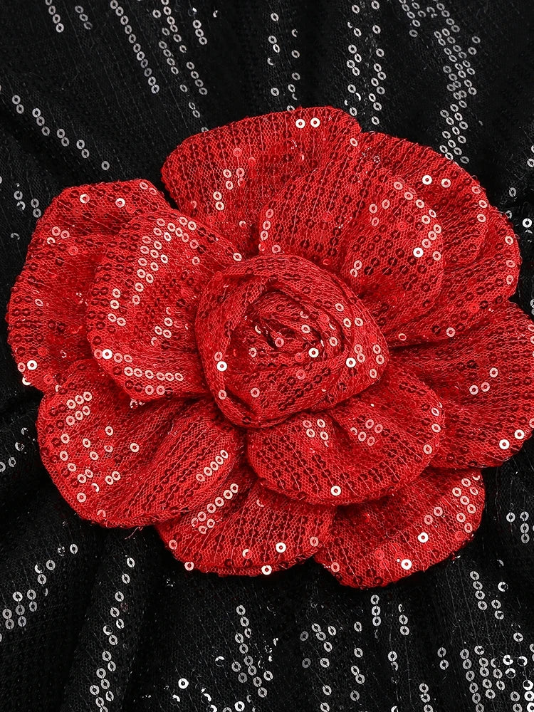 Sexy Straps 3D Flower Dress