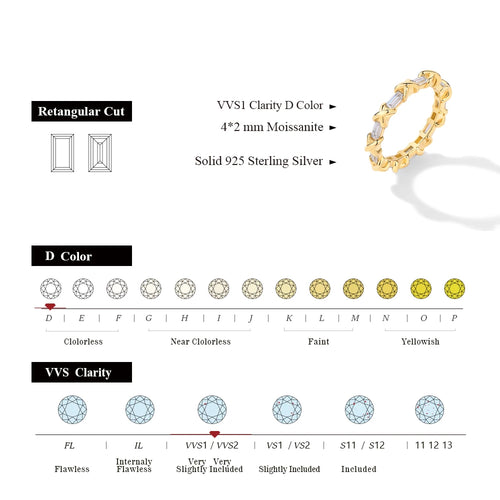 1.35CT Moissanite Band Rings