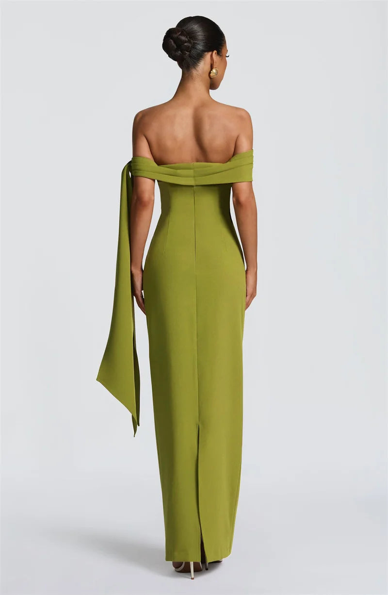 Off-shoulder Strapless Maxi Dress