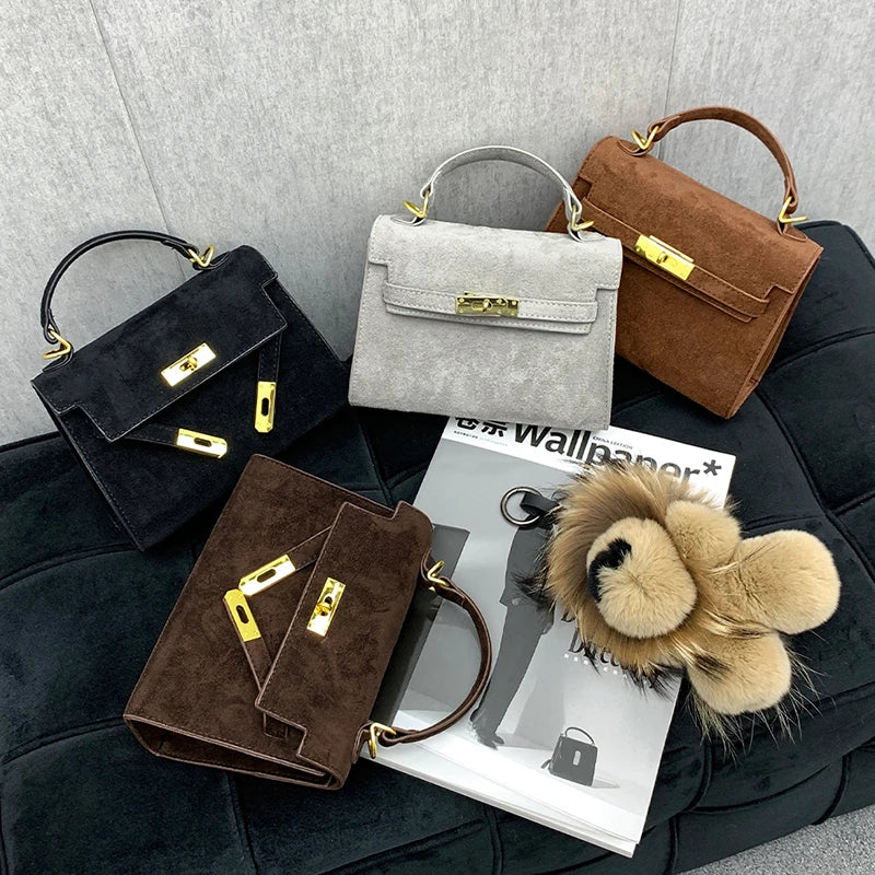 Versatile Suede Shoulder Crossbody Bag