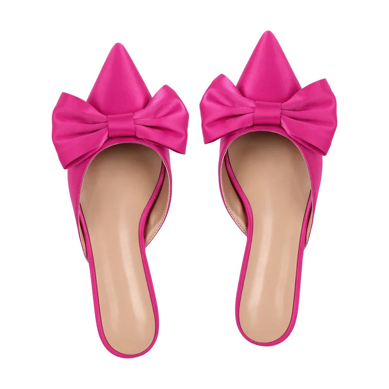 Women Mules Butterfly-knot Flats