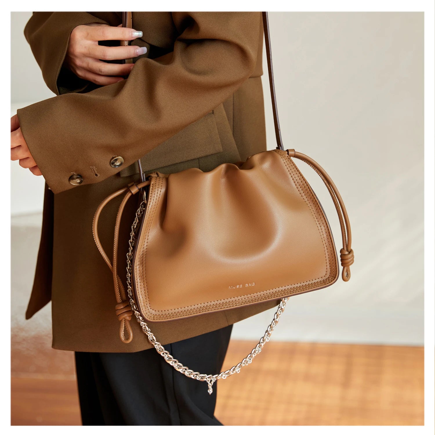 Leather Drawstring Bags