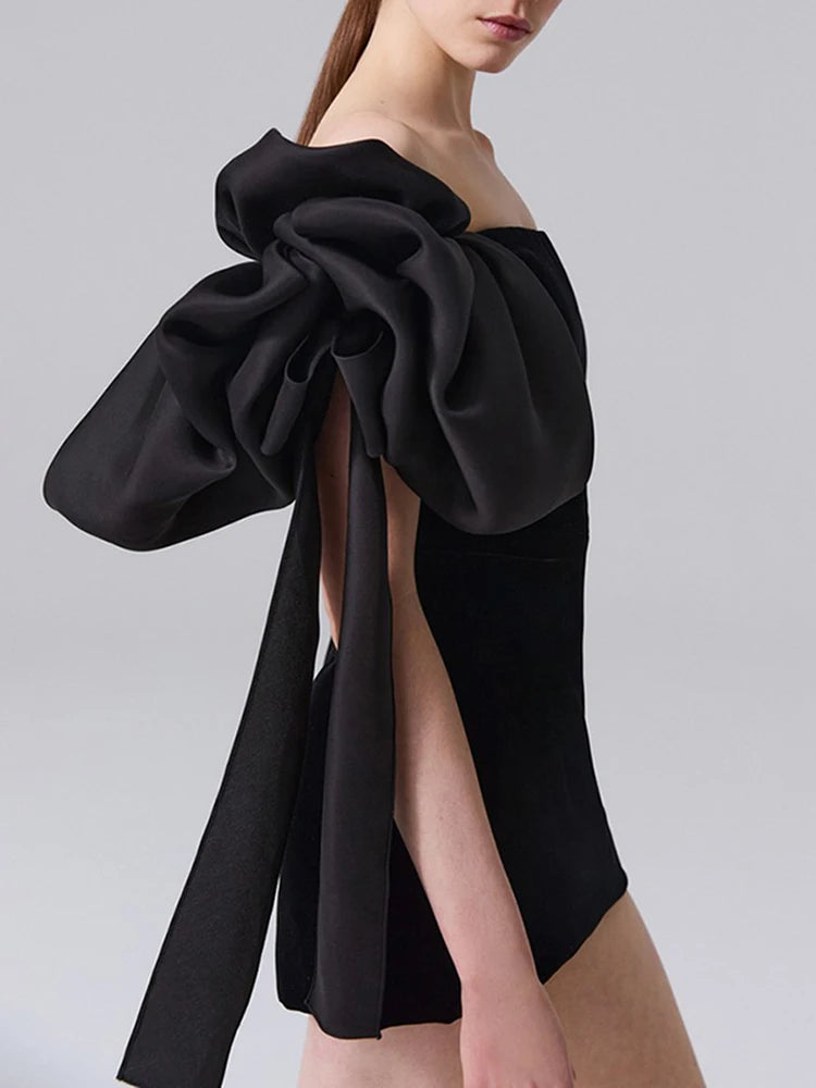 Bow Sleeves Mini Dress