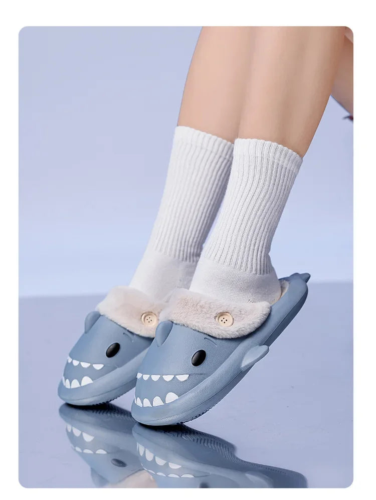 Winter Adult Indoor Shark Slippers (something childish)