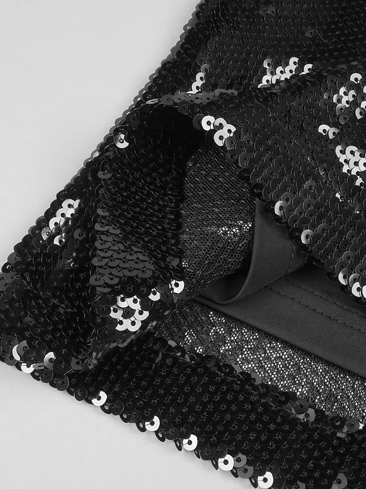 Sequins Ruffles Long Dress