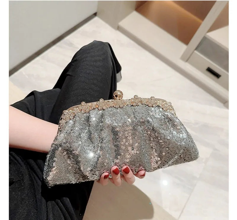 Dark Blue Sequin Purse