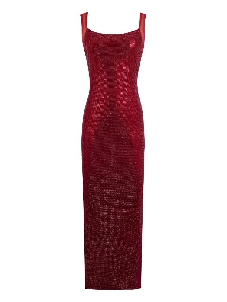 Mesh Patchwork Long Dress