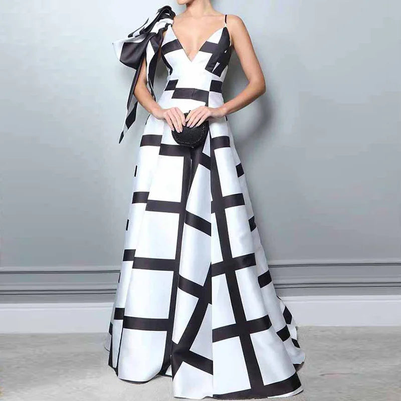 Elegant Geometric print party dress
