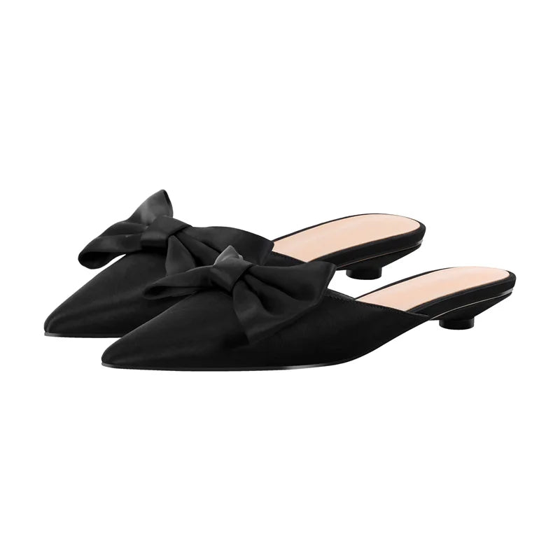 Women Mules Butterfly-knot Flats