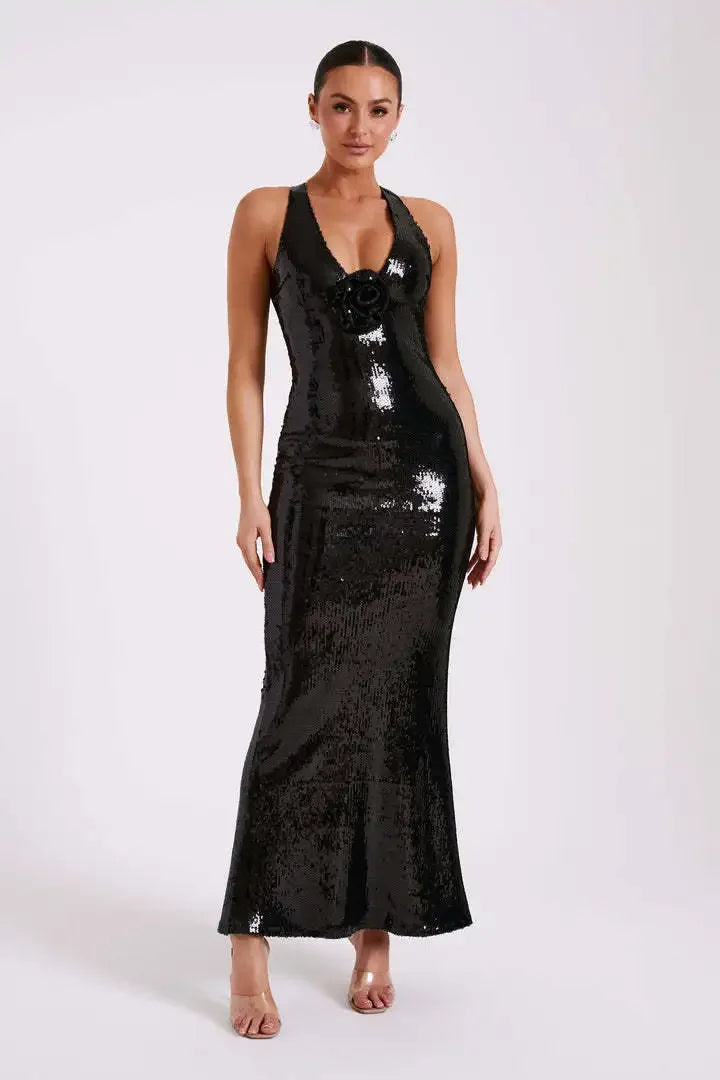 Open-back Sequin Dress