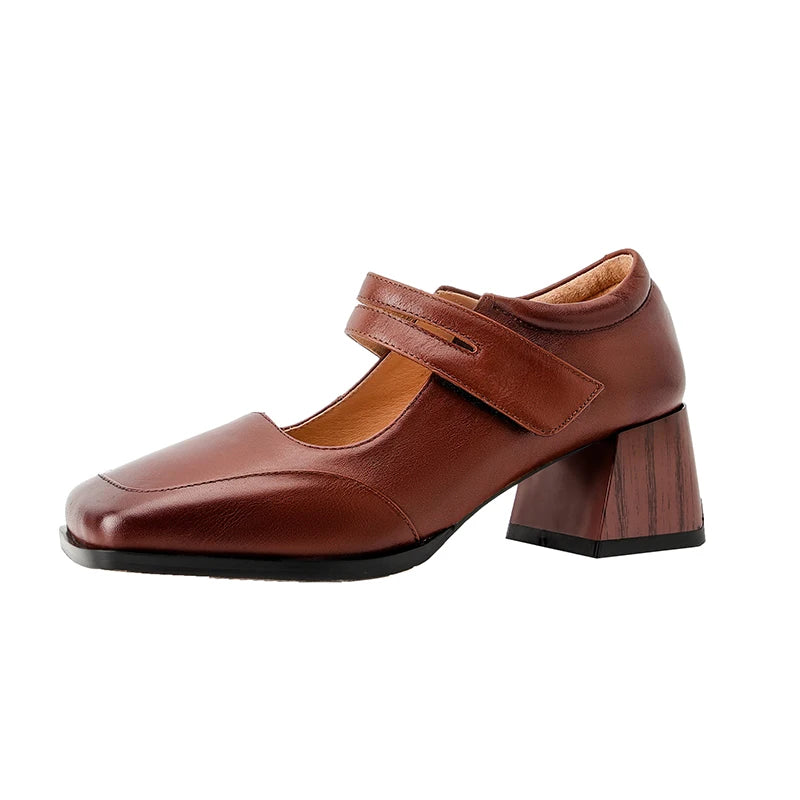 Retro Genuine Leather Pumps