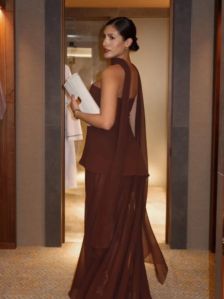 Elegant Mesh High Slit Dress