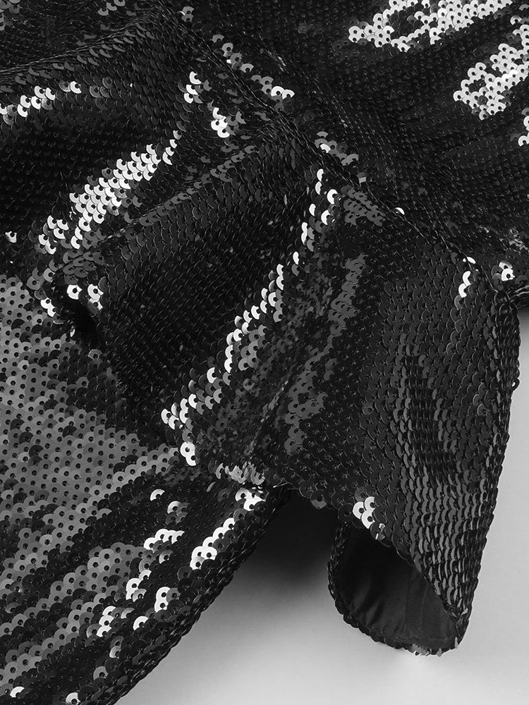 Sequins Ruffles Long Dress