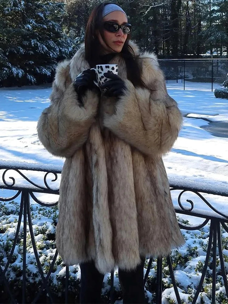 Winter Luxury Faux Fur Coat