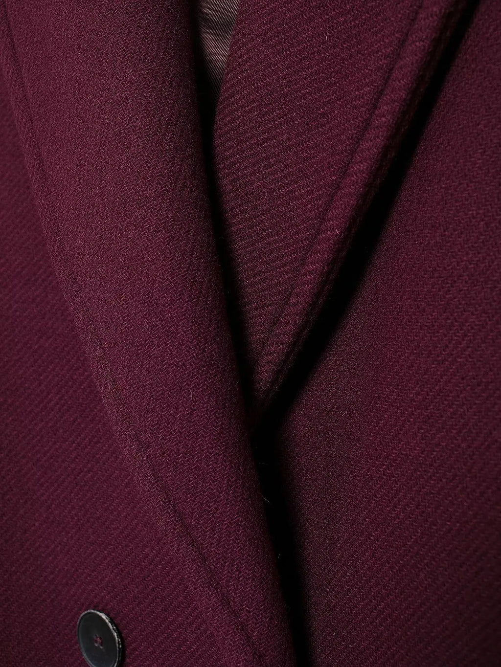 Burgundy Wool Coat Double Breasted