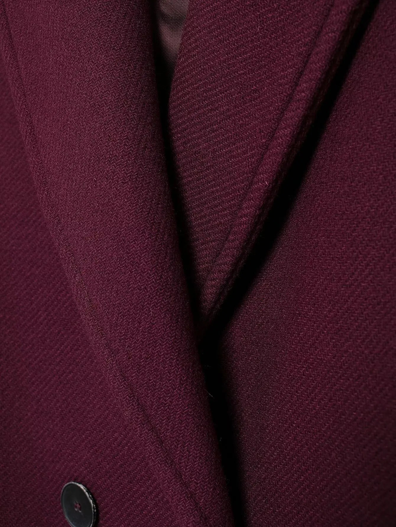 Burgundy Wool Coat Double Breasted