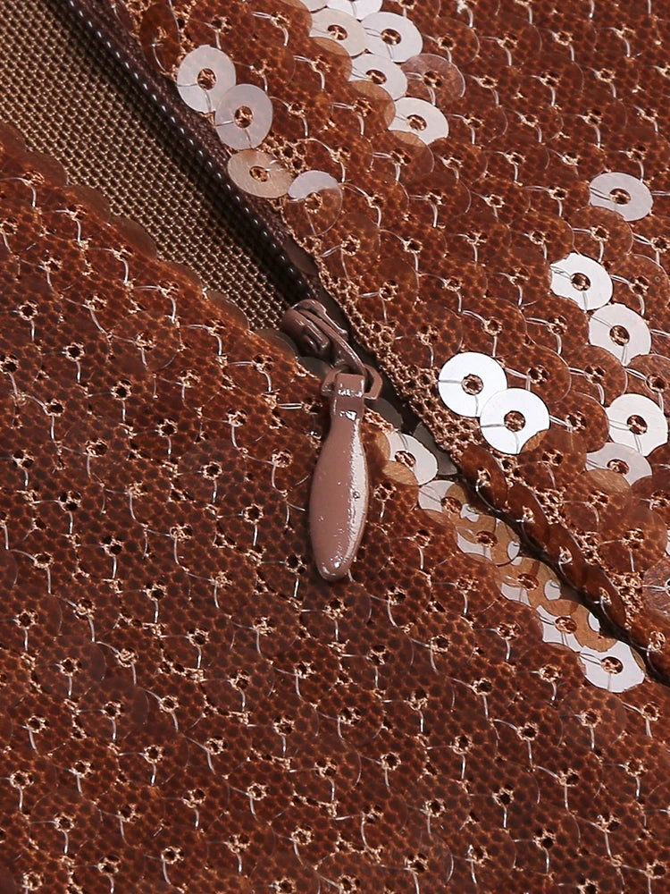 Halter Neck Backless Sequins Dress