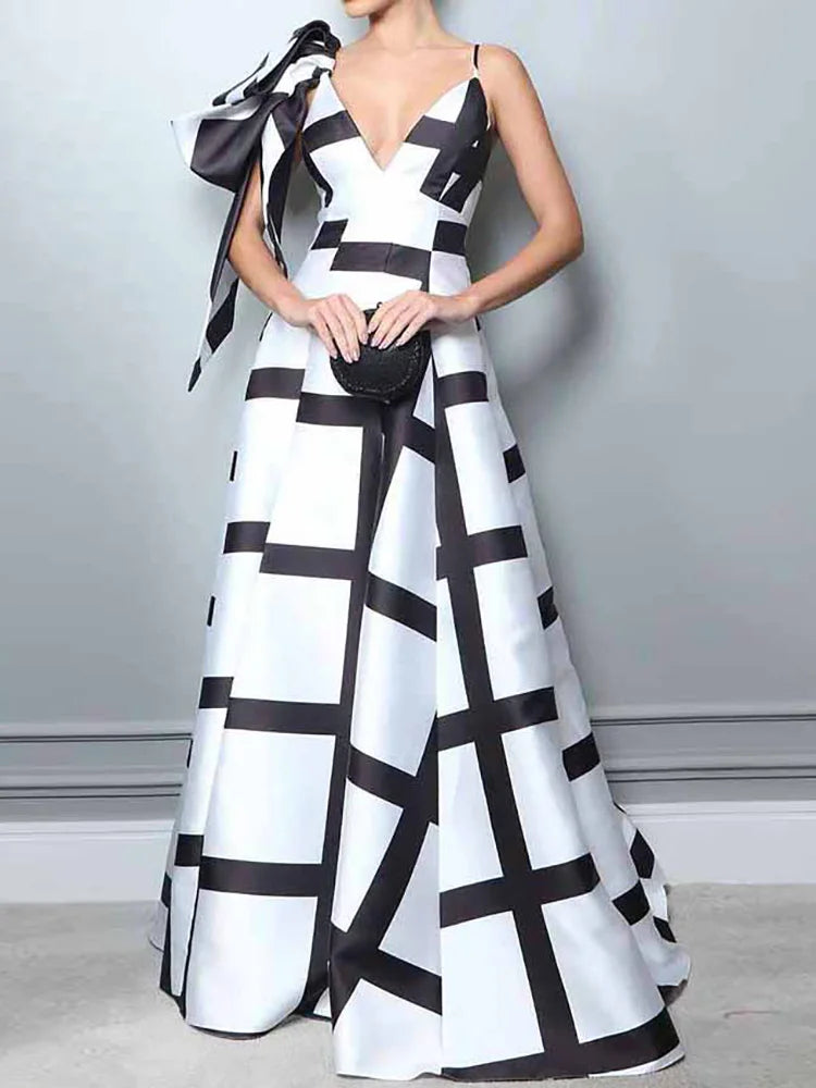 Elegant Geometric print party dress