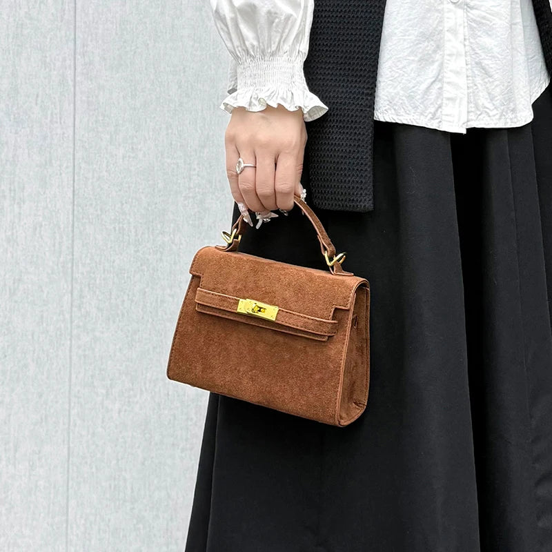 Versatile Suede Shoulder Crossbody Bag