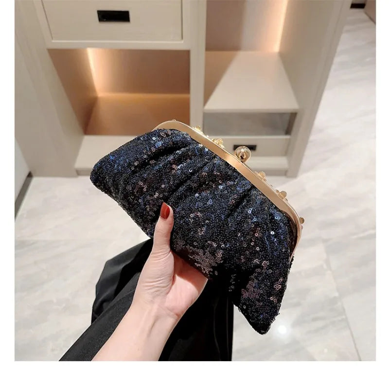 Dark Blue Sequin Purse