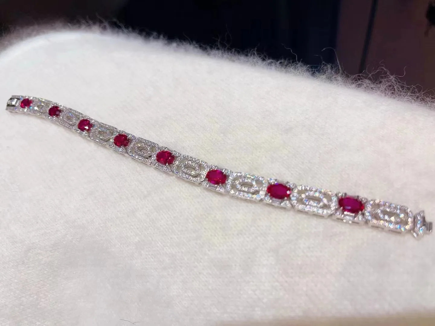 925 Sterling Silver Lab Ruby Sapphire Bracelets