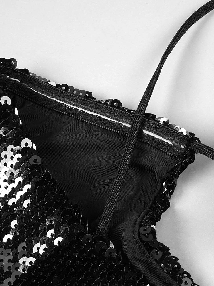 Sequins Ruffles Long Dress