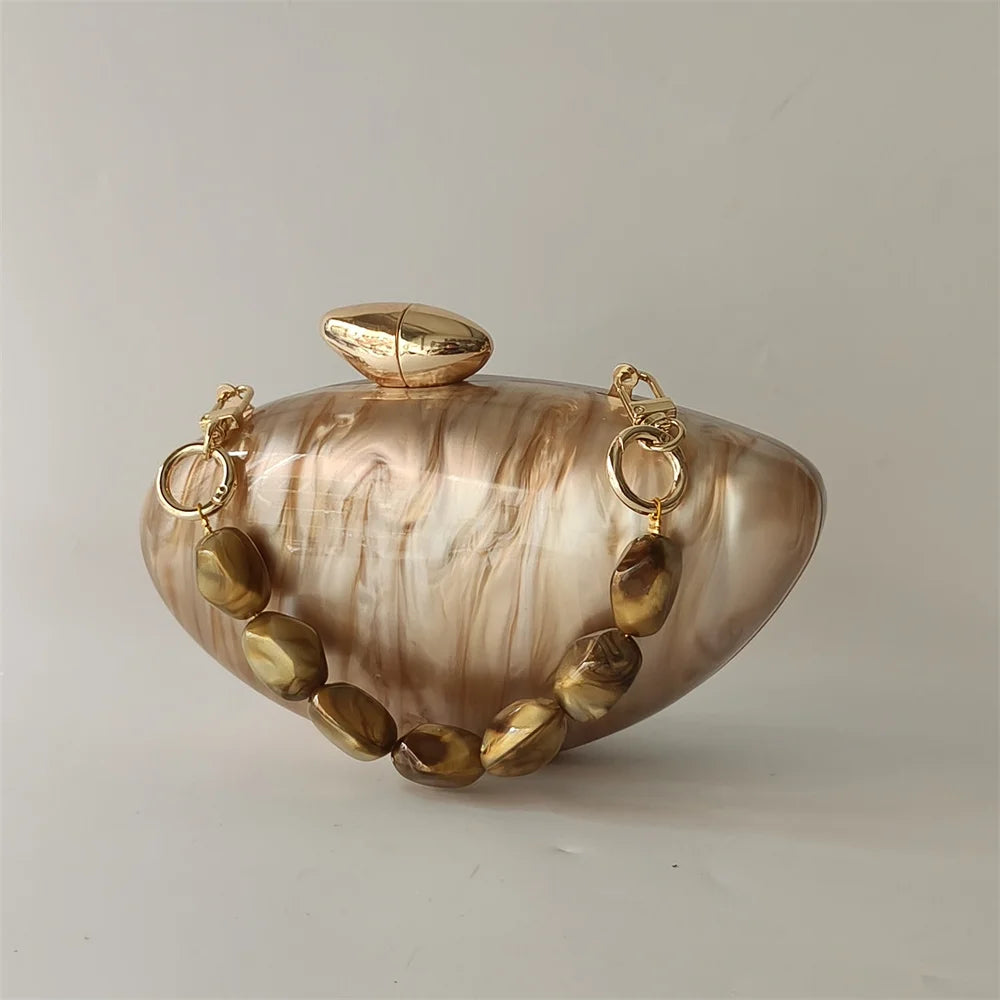 Shell Pearl Acrylic Box Clutches