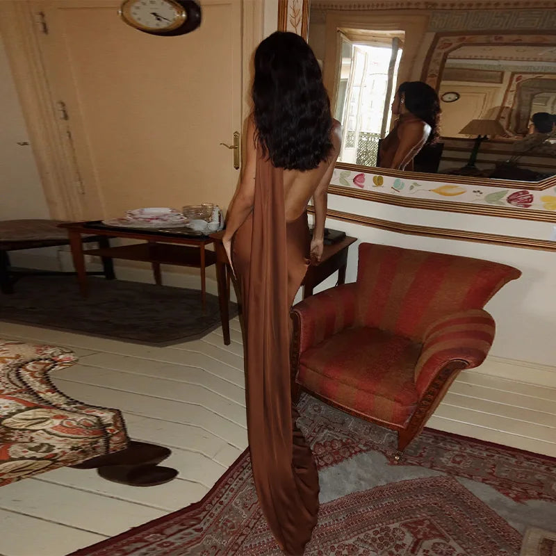 Satin Halter Party Dress