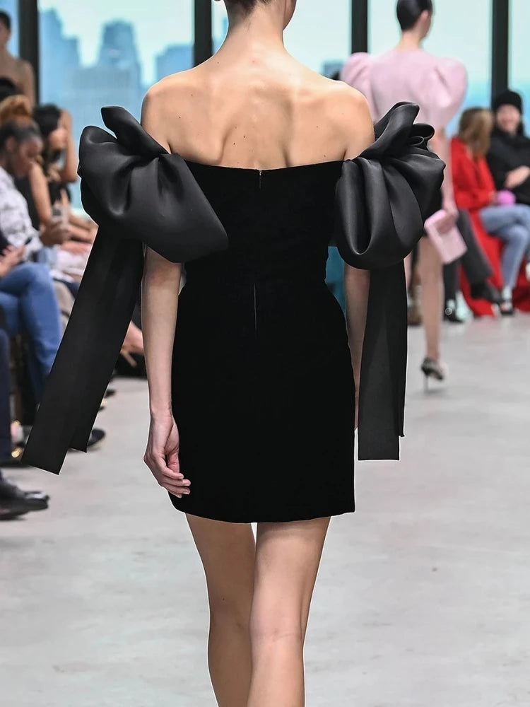 Bow Sleeves Mini Dress